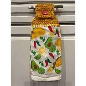 Crochet Top Kitchen Towel- Mexican Food Theme
